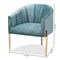 Baxton Studio Clarisse Light Blue Velvet Upholstered Gold Finished Chair 157-9781 - alternate 7
